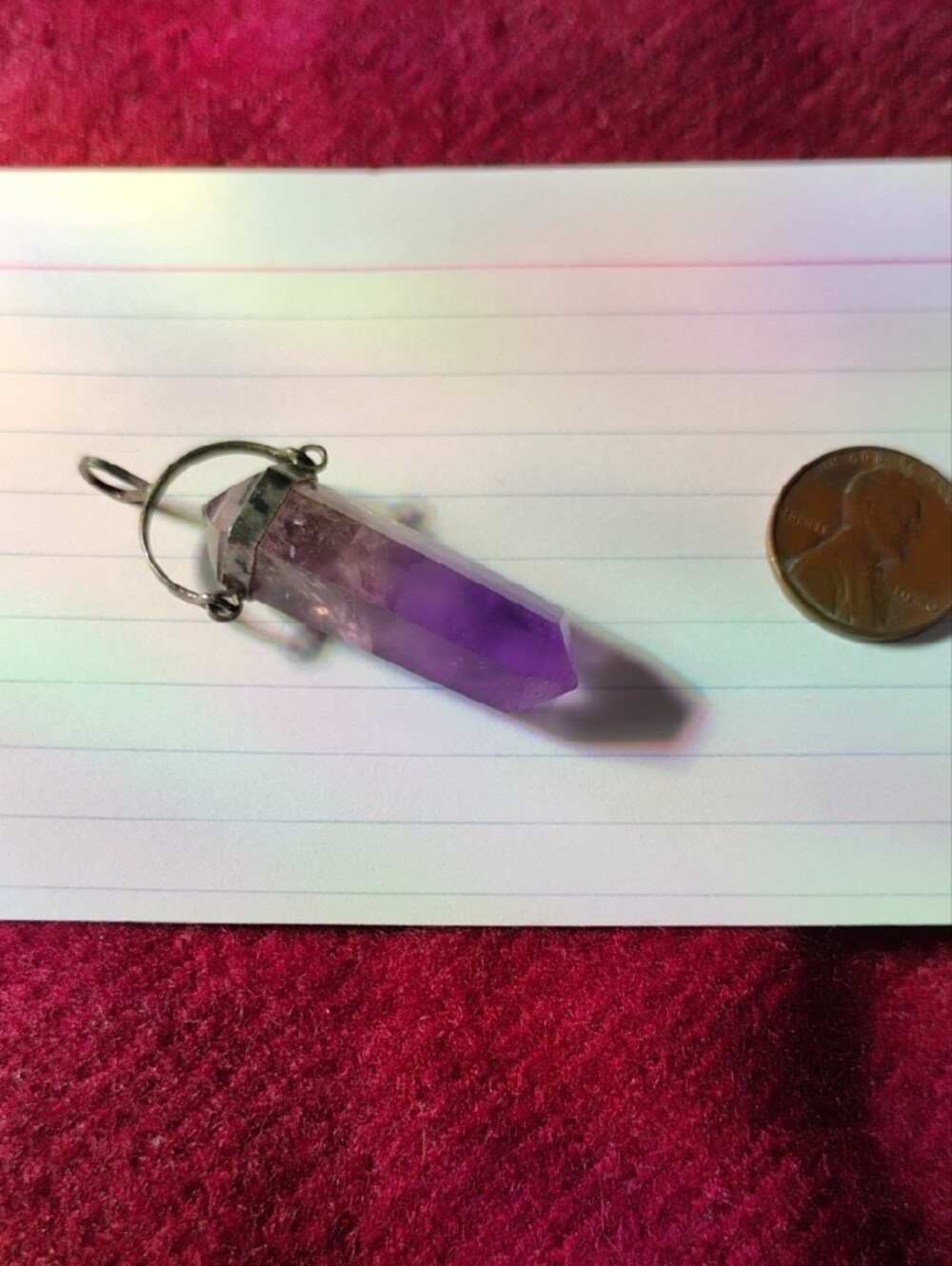 Amethyst Point Pendant Necklace - Purple Crystal Jewelry - Picture 2 of 2